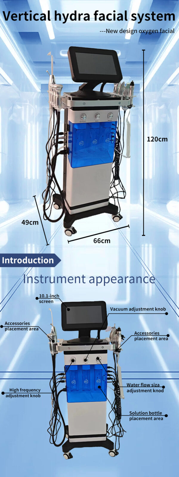 11 in 1 Ice Blue Hydro Oxygen Machine Clean Skin Dermatology Exfoliating Hydration Skin Nourishmen - Image 4